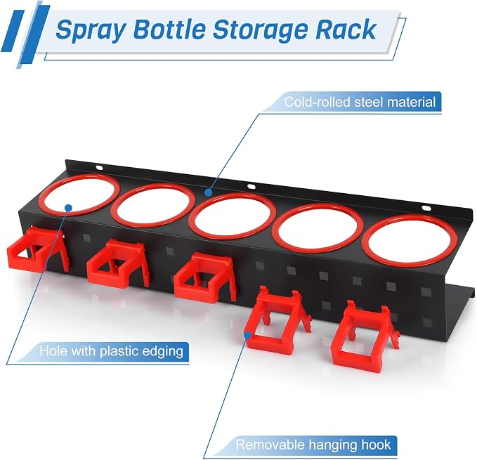 2 Sets Wall-Mounted Spray Bottle Storage Rack, Universal Holder - Image 3