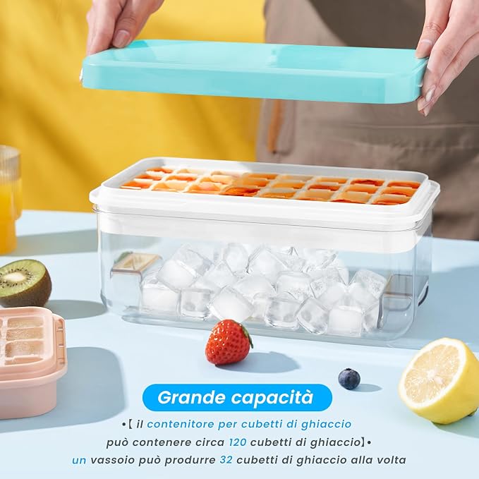 Ice Cube Tray with Lid and Bin, Ice Trays - Image 4