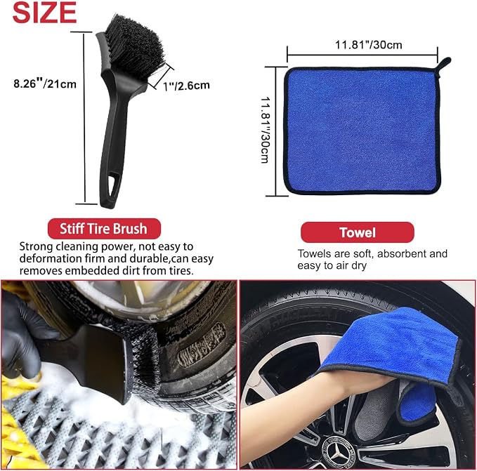 9Pcs Wheel Tire Brush Set - Image 4