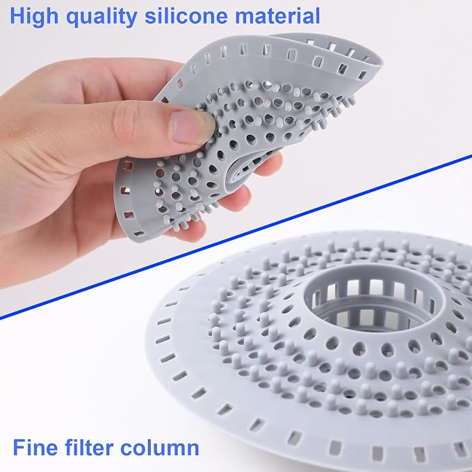Bathtub Drain Hair Catcher, Silicone Tub Hair Catcher Drain Protector Strainer - Image 4