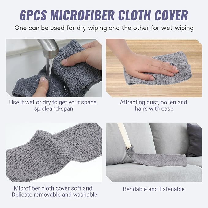 6pcs Gap Duster Covers Retractable Gap Dust Cleaner Cloth Flexible Refill - Image 4