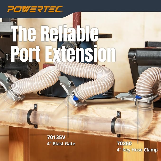 POWERTEC Clear PVC Pipe 4" x 36" Long, 2PK Plastic Tubing and 5PK Pipe Straps - Image 3