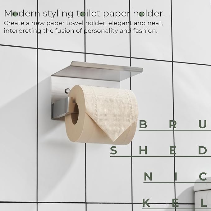 KOKOSIRI Toilet Paper Roll Holder Brushed Nickel Toilet Paper Holder - Image 7