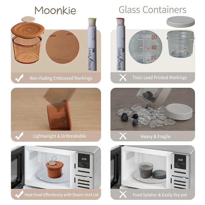 Moonkie Silicone Baby Food Containers | 4 oz Baby Food Storage Jars - Image 2