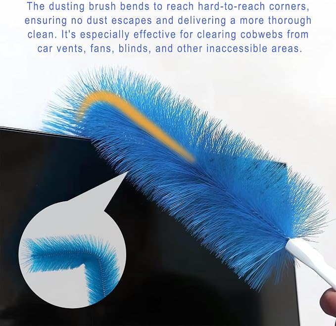 4 PCS Fan Cleaner Brush, Cobweb Duster Bendable Fan Duster, Plastic Dust - Image 4