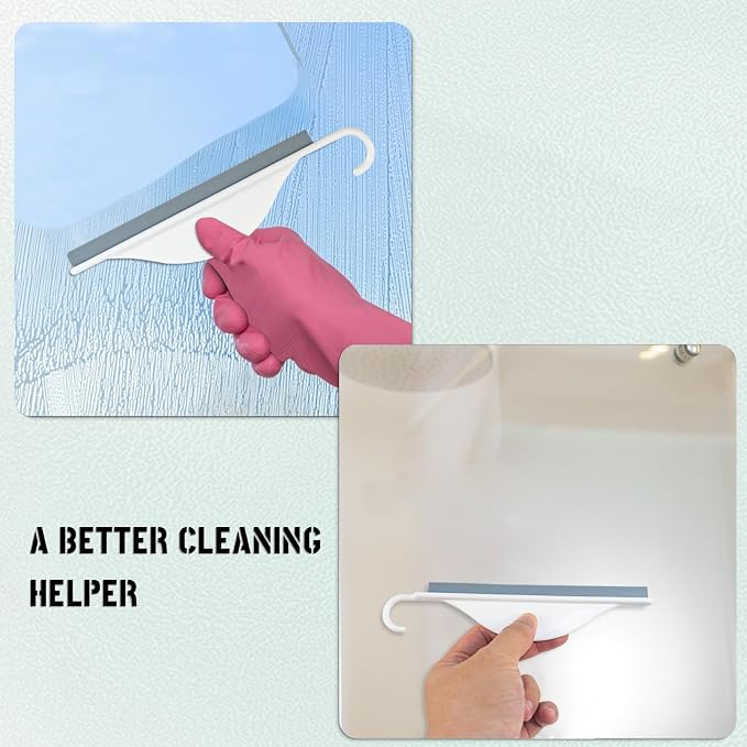 4 Pcs Mini Squeegee with Hanging Hook Shower Mirror Squeegee - Image 7