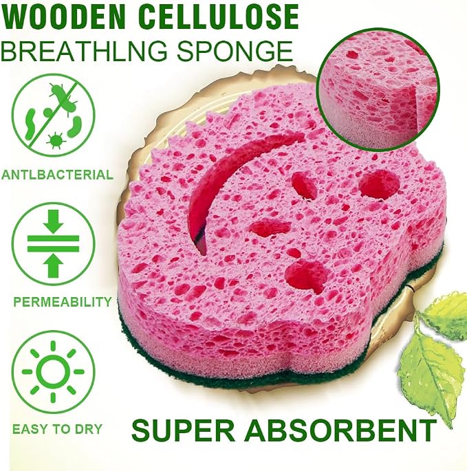 SmilePowo 12 Pack Scrub Sponge, Bulk Sponges, Dual-Sided Multi-Functional - Image 6
