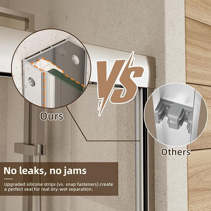 Sliding Shower Door, Royal Guard 56-60" W x 70" H Semi-Frameless Double Sliding - Image 2