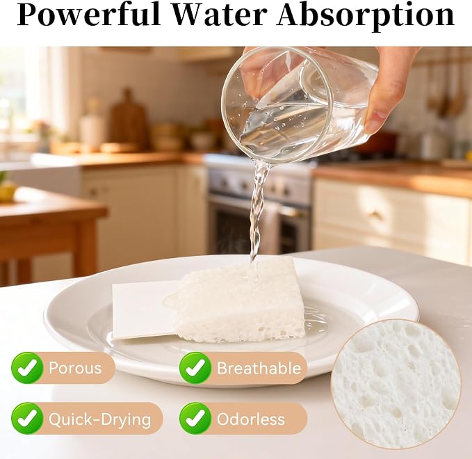 6 Pcs Kitchen Sponges for Dishes Cleaning, Non Scratch for Non Stick Cookware - Image 4