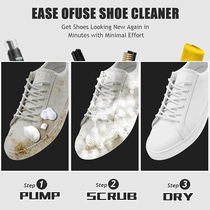 Shoe Cleaner Kit Sneaker Cleaner, Deep Clean yet Gentle Pro Concentrated Foam - Image 4
