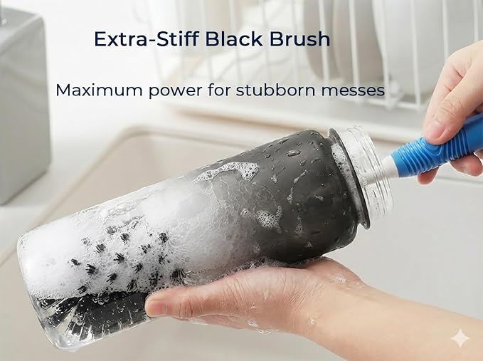 Bottle Brush 2-Pack, Baby Bottle & Water Bottle Cleaner Brush - Image 3