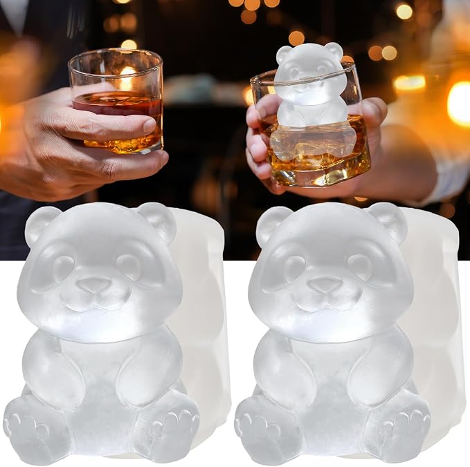 3D Panda Ice Cube Silicone Molds Tray by SIUPER