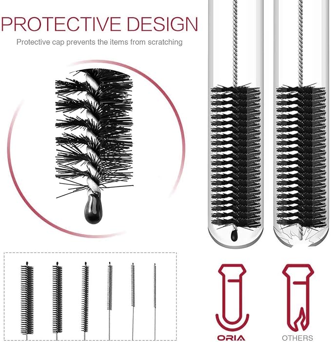 Long Straw Brush, Nylon Pipe Tube Cleaner 8.2-ihch 10 Different Diameters Set - Image 5