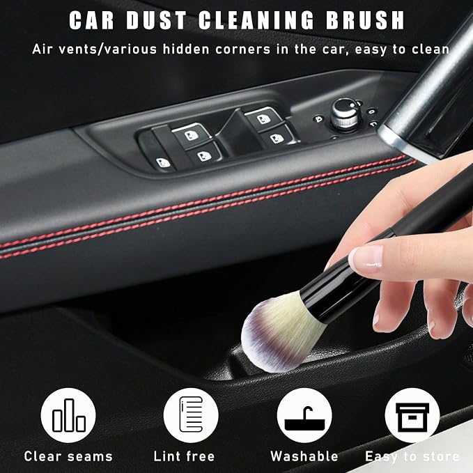 2PCS Car Interior Dust Brush, Soft Scratch Free Auto Detailing Brushes - Image 4