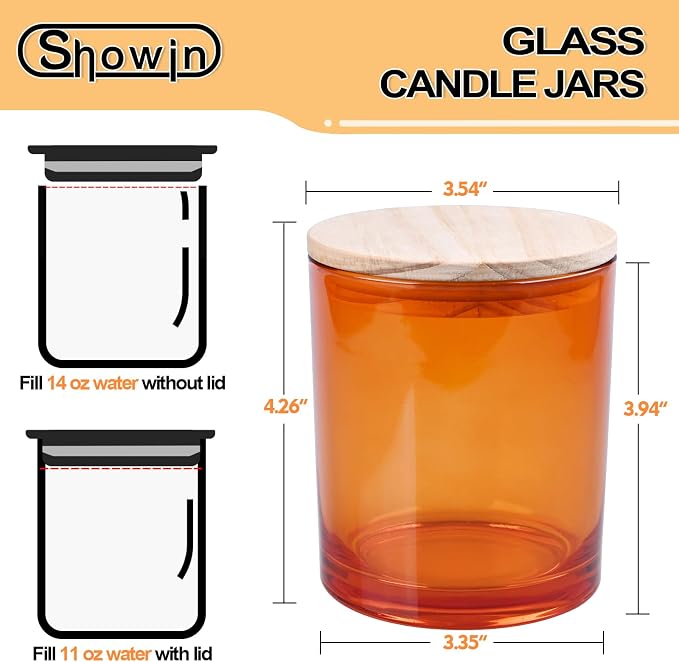 14 OZ Thick Candle Jars for Making Candles 12 Pcs, 3 Wick Empty Jars - Image 6
