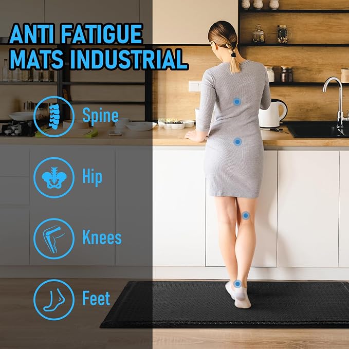 2 x 5 FT Anti Fatigue Mats Industrial 15/16 Inch Thick Soft Sponge Ergonomic - Image 5