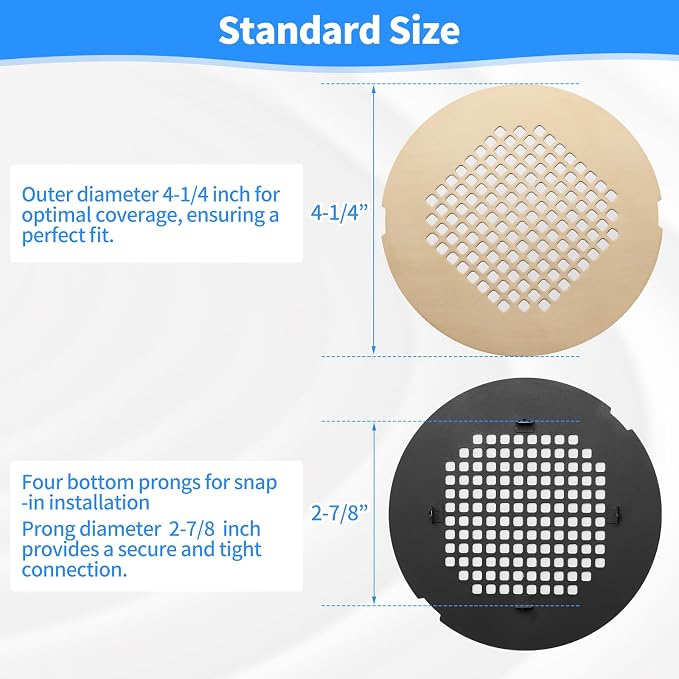Shower Drain Cover, Shower Drain Hair Catcher Snap-in Replacement Strainer - Image 4