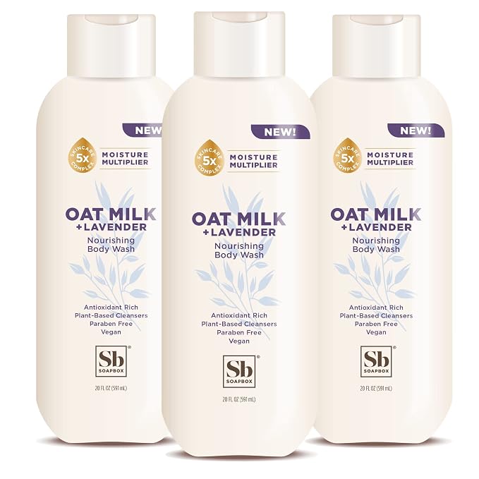 Soapbox Body Wash, Oat Milk + Lavender Body Wash, Vegan & Moisturizing by Soapbox