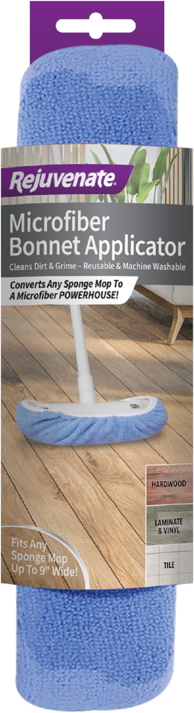 Rejuvenate Microfiber Bonnet Applicator, Converts Any Sponge Mop To A Reusable by Rejuvenate