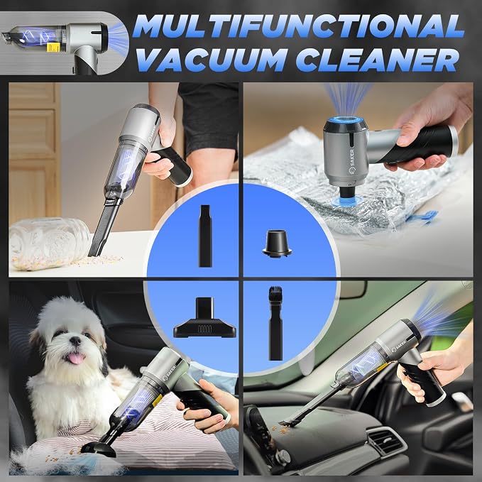 Saker Handheld Car Vacuum Portable Cordless17000PA Mini Vacuums Rechargeable - Image 6