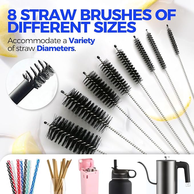 Holikme 10 Pack Bottle Brush Cleaner Set, Flexible Long Handle Water Bottle - Image 5