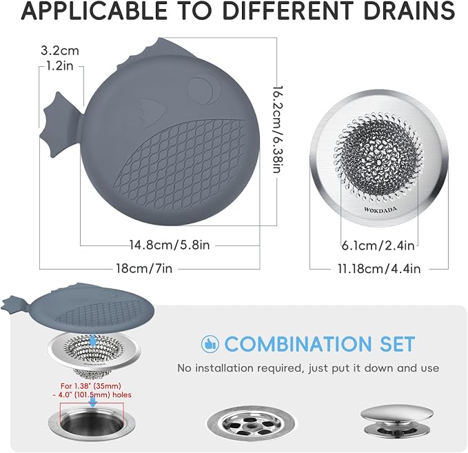 Bathtub Drain Hair Catcher, Wokdada Fast Drainage Shower Drain Hair Catcher - Image 7