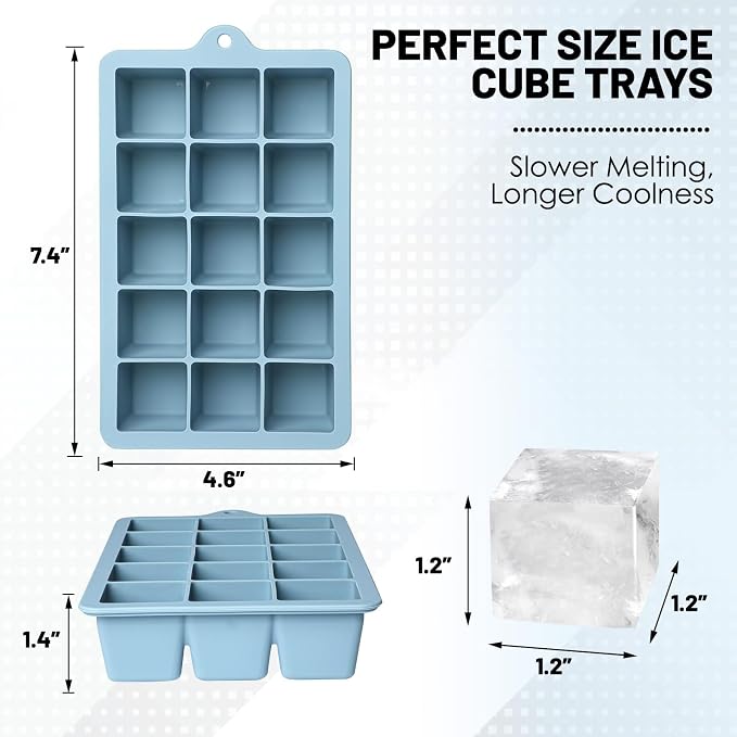Silicone Ice Cube Trays 3Packs, Easy Release Ice Cube Molds - Image 4