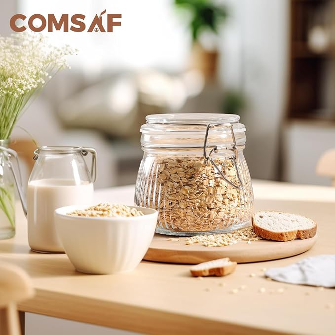 ComSaf Airtight Glass jar with lid 17oz, Glass Storage Containers with Lids - Image 4