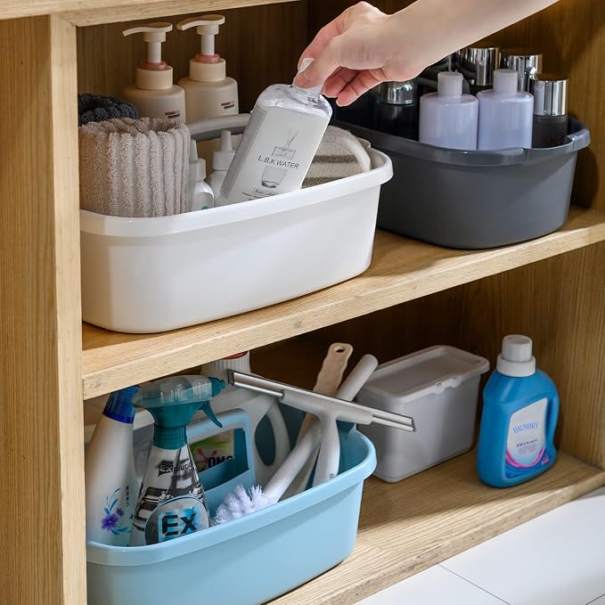 Large Cleaning Caddy with Handle, Cleaning Tool Storage Basket Organizer - Image 7