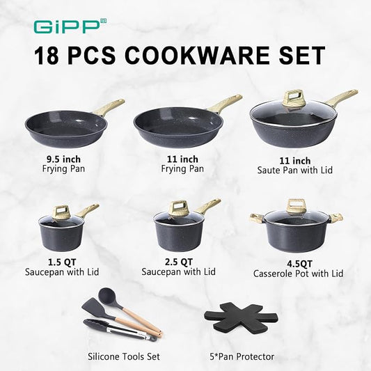 GiPP Ceramic Pots and Pans Set Non Stick - Image 2