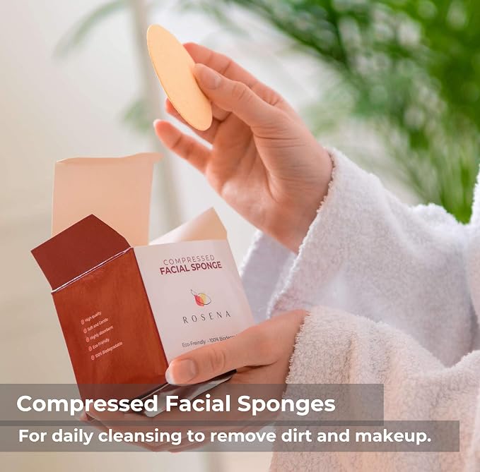Facial Sponges - 50 Count Compressed Cellulose Face Cleansing and Exfoliating - Image 2