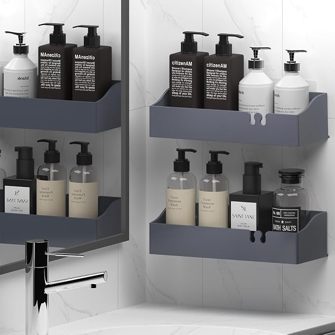 Acrylic Shower Caddy Bathroom Organizer, Rustproof Shower Shelves - Image 2
