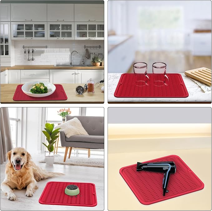 ZLR Silicone Dish Drying Mat for Kitchen Counter, Eco-Friendly Fast Dry Dish Mat - Image 9