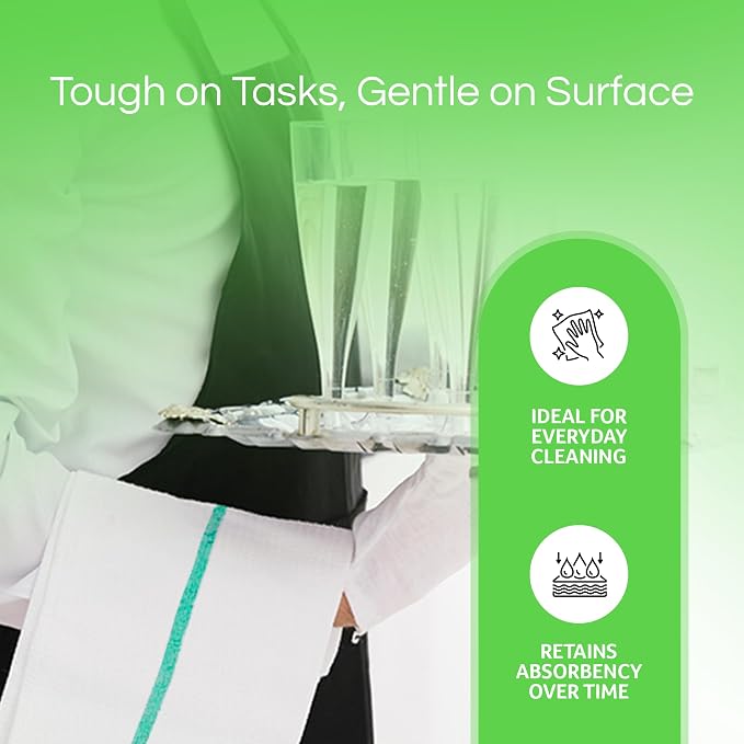 Towels N More 24 Pack 16x19 Bar Mop Towels High Absorbent Cotton Reusable - Image 4