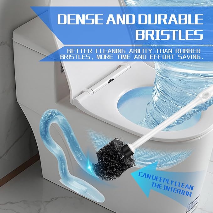 Toilet Brush and Holder Set, 2 Pack Long Handle Non-Slip Grip Toilet Bowl Brush​ - Image 5