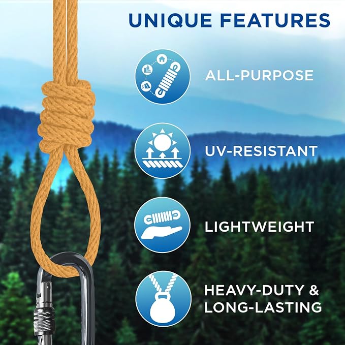 TECEUM Cotton Rope 3/16” – 100 FT – Strong All-Purpose Braided Rope – Natural - Image 4