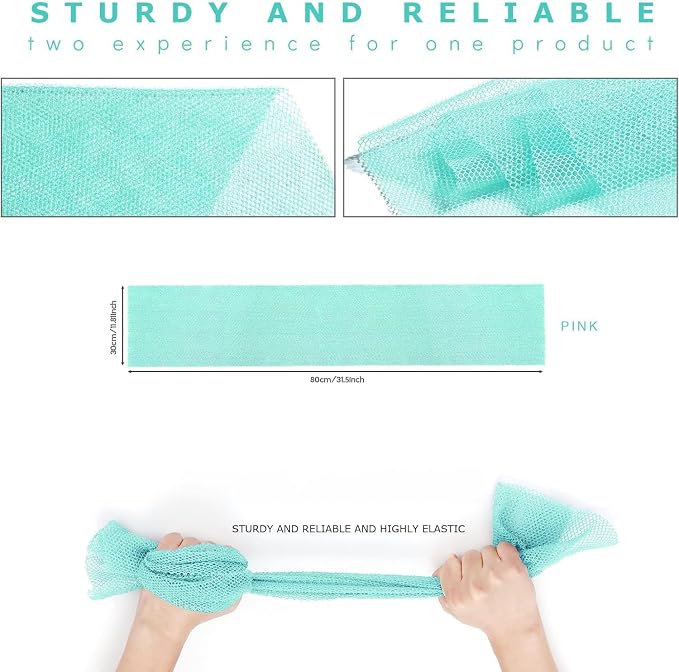 UJFQBH 2 Pieces African Bath Sponge African Net Long Net Bath Sponge - Image 3