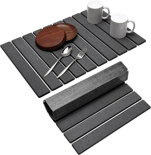 Stone Drying Mat for Kitchen Counter, Large Foldable Drying Stone by BeginYourLeisurelyLifestyle