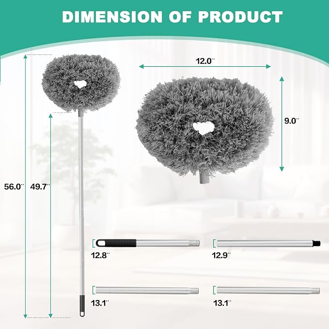 Ceiling Fan Cleaner Duster Reusable Microfiber Ceiling Fan Blade Cleaner - Image 6