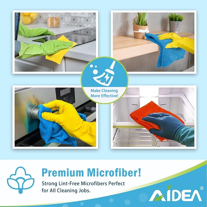 AIDEA Microfiber Cleaning Cloth, Soft Absorbent Rags, Microfiber Towels - Image 7