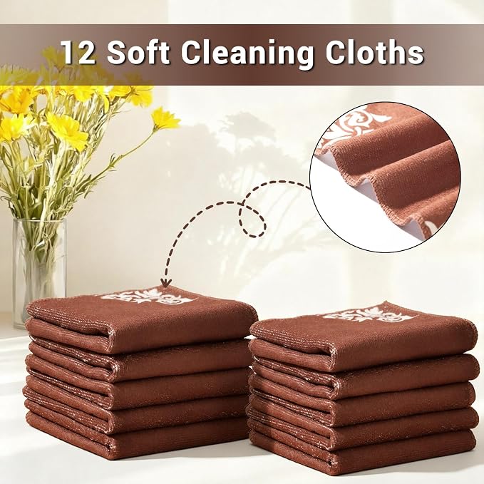YUA Microfiber Cleaning Cloth 12 Pack, Microfiber Towels Cleaning, Microfiber - Image 3