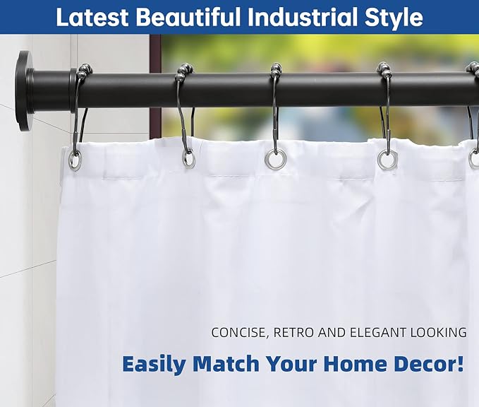 BRIOFOX Industrial Shower Curtain Rod - Image 2