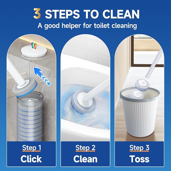 Disposable Toilet Brush, All-in-One Toilet Cleaning System, Toilet Bowl Wand Kit - Image 5