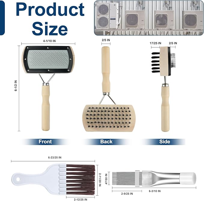 Sikawai Air Conditioner Fin Cleaner Brush Set 3PCS AC Fin Comb Straightener - Image 2