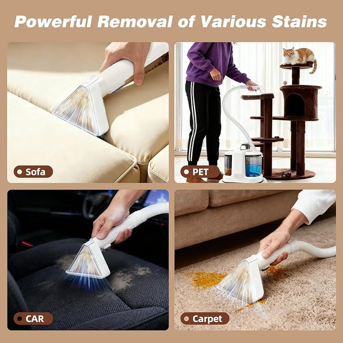 Coospider 18Kpa Portable Carpet Cleaner Machine, Powerful Suction - Image 7