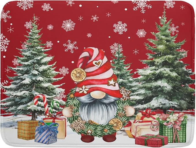 Christmas Dish Drying Mat for Kitchen Counter, Merry Christmas Dish Drying Mat by Kawani
