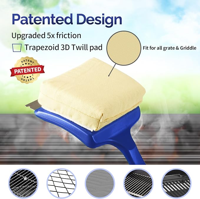 19" Large Bristle-Free Steam Grill Brush, Replaceable BBQ Cleaning Head - Image 3