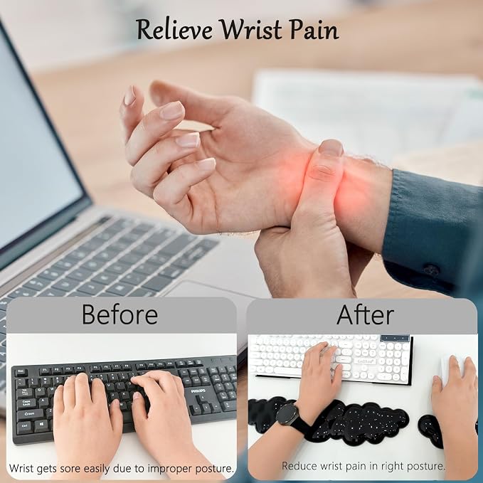 Computer Keyboard Stand with Gel Cloud Wrist Rest Keyboard Riser - Image 4