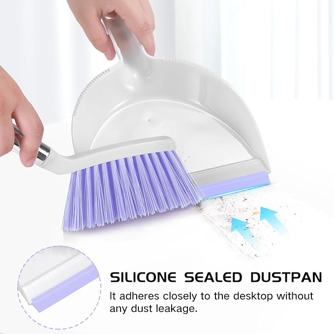 NACENA Mini Broom and Dustpan Set, Small Dust Pan and Brush Set - Image 3