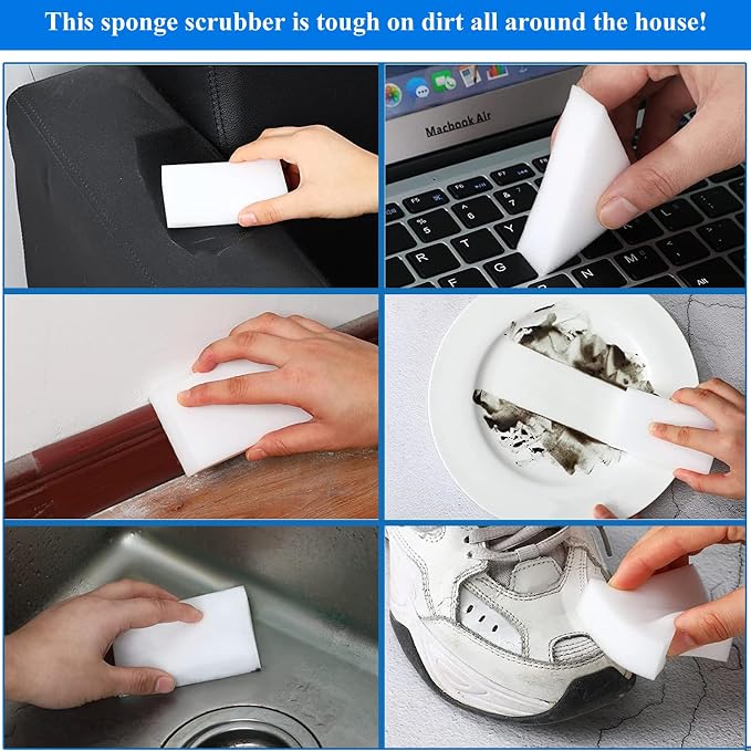 Magic Sponge Eraser, 100 Pack Heavy Duty Melamine Sponge, Deep Cleaning-Stain - Image 6